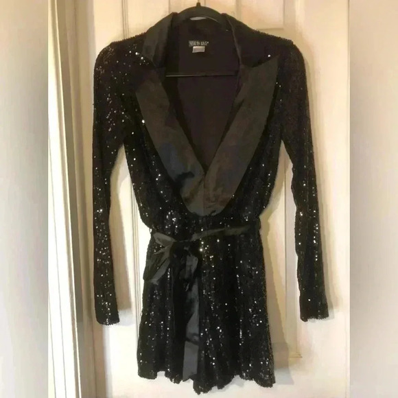 Sequin Tuxedo Romper - Picture 9 of 15